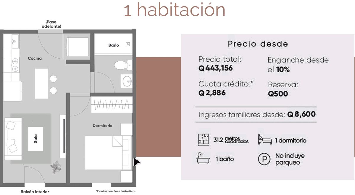 Apartamento en zona 1, Guatemala | Cesión de derechos - foto 1