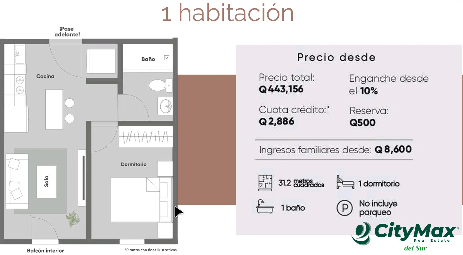 Apartamento en zona 1, Guatemala | Cesión de derechos - foto 1